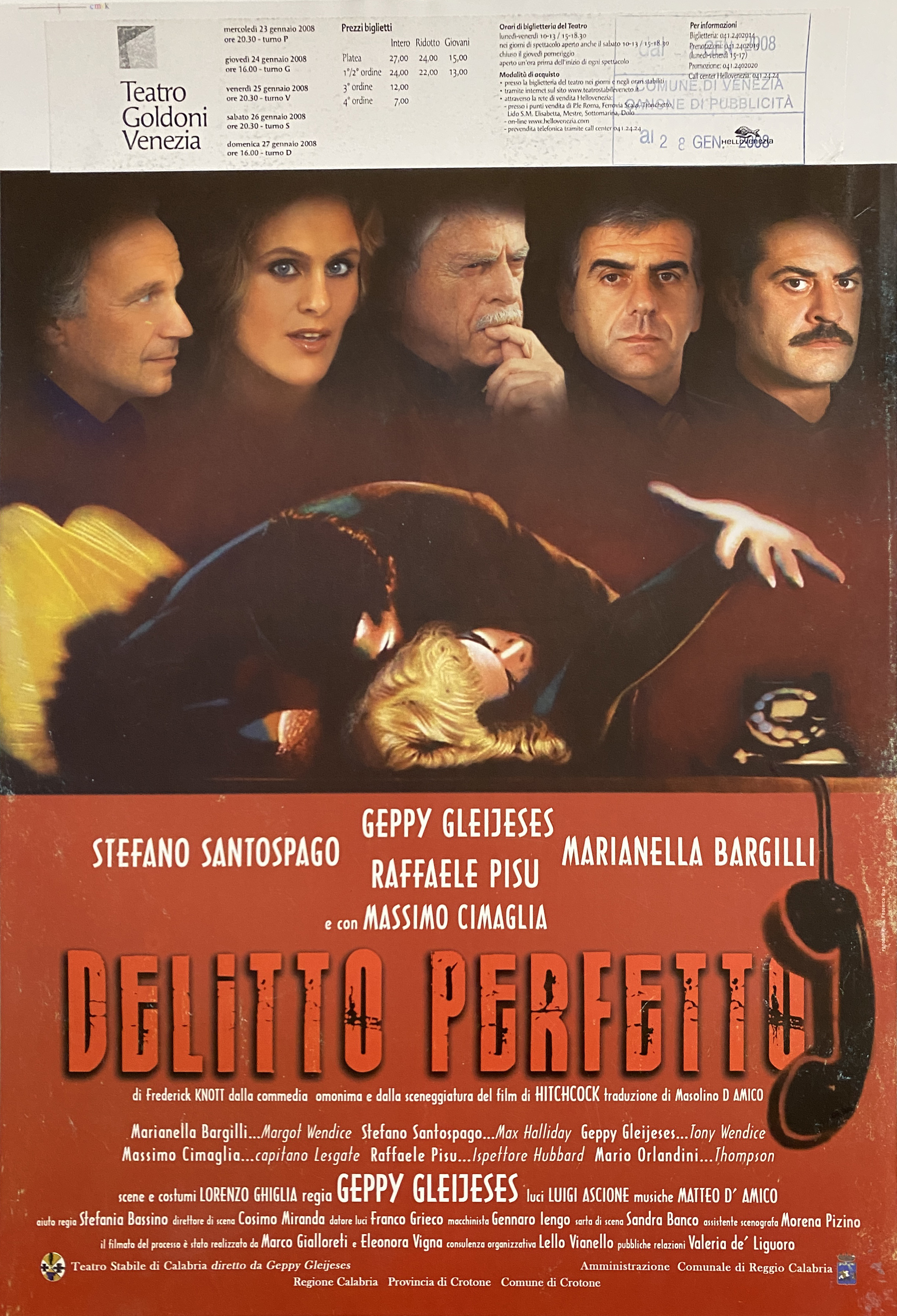 ritratti fotografici dei volti di Stefano Santospago, Geppy Gleijeses, Raffaele Pisu, Marianella Bargilli, Massimo Cimaglia (locandina) - ambito veneto (inizio XXI)