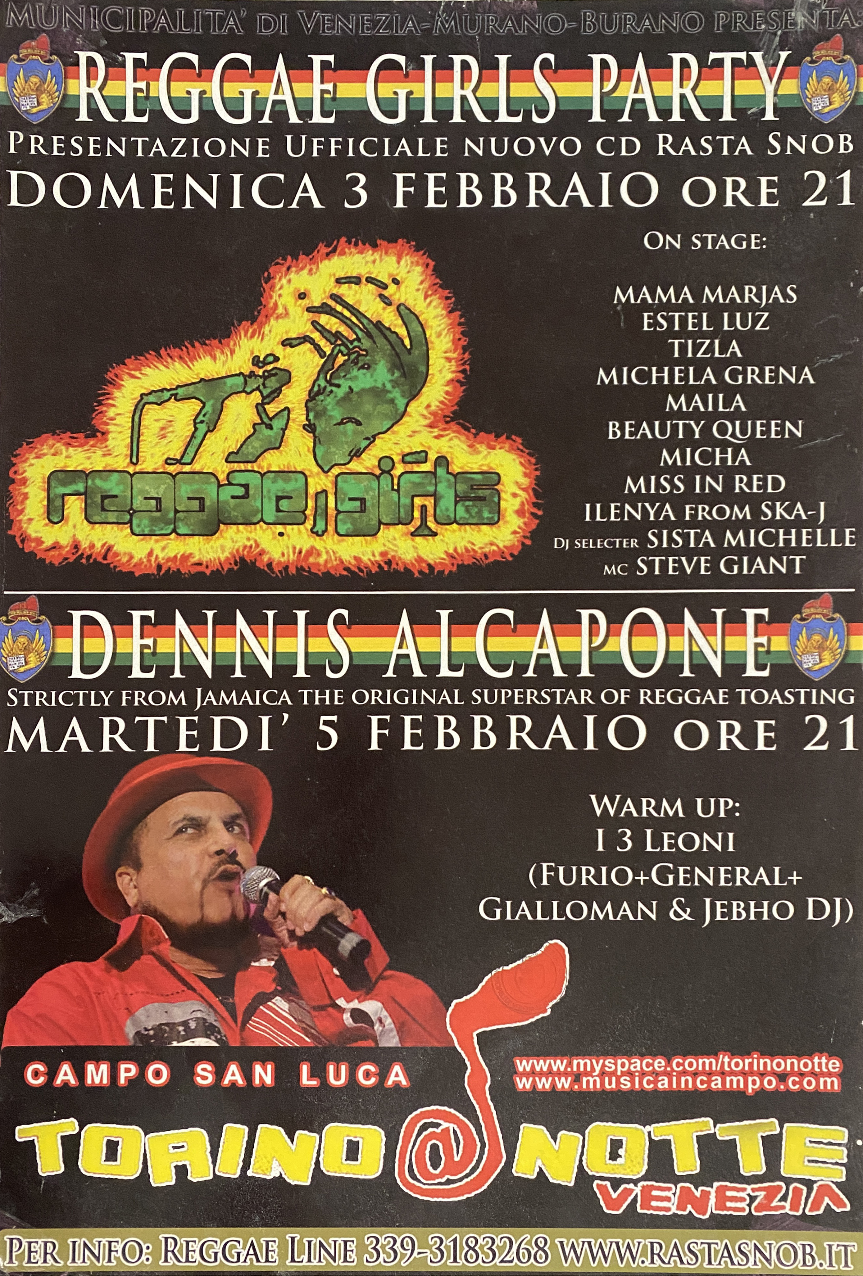 grafica e riproduzione di fotografia raffigurante Dennis Alcapone (locandina) - ambito veneto (inizio XXI)