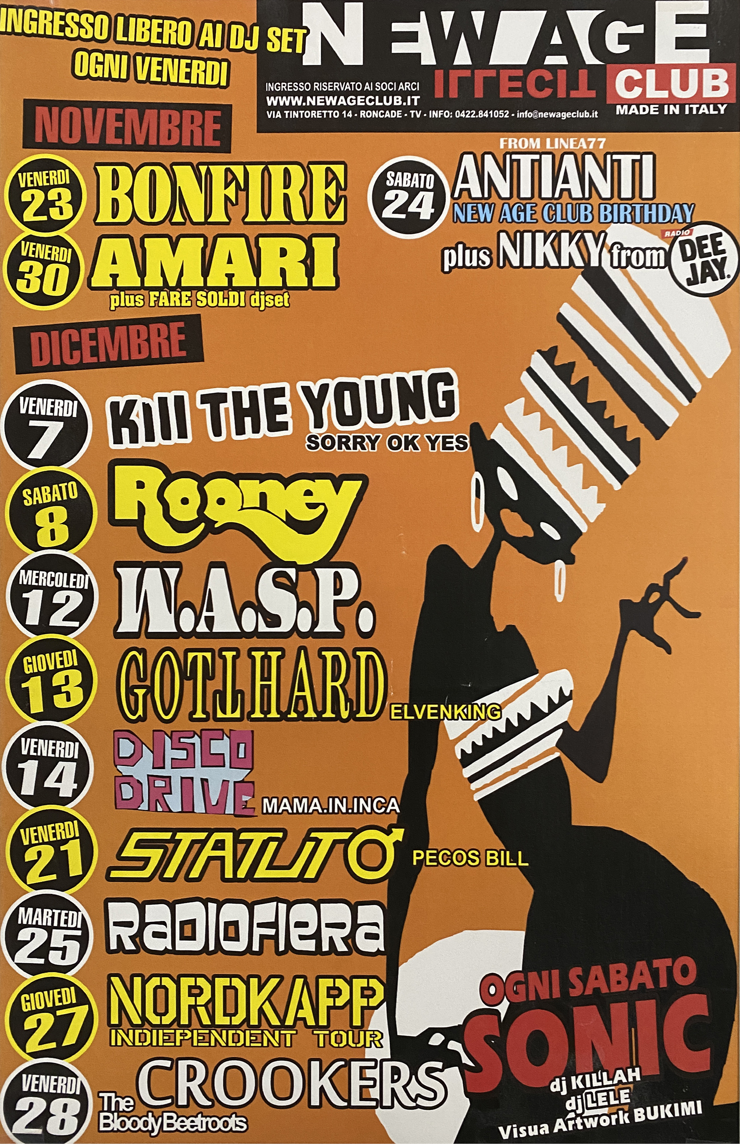 grafica con donna in abiti africani (locandina) - ambito veneto (inizio XXI)