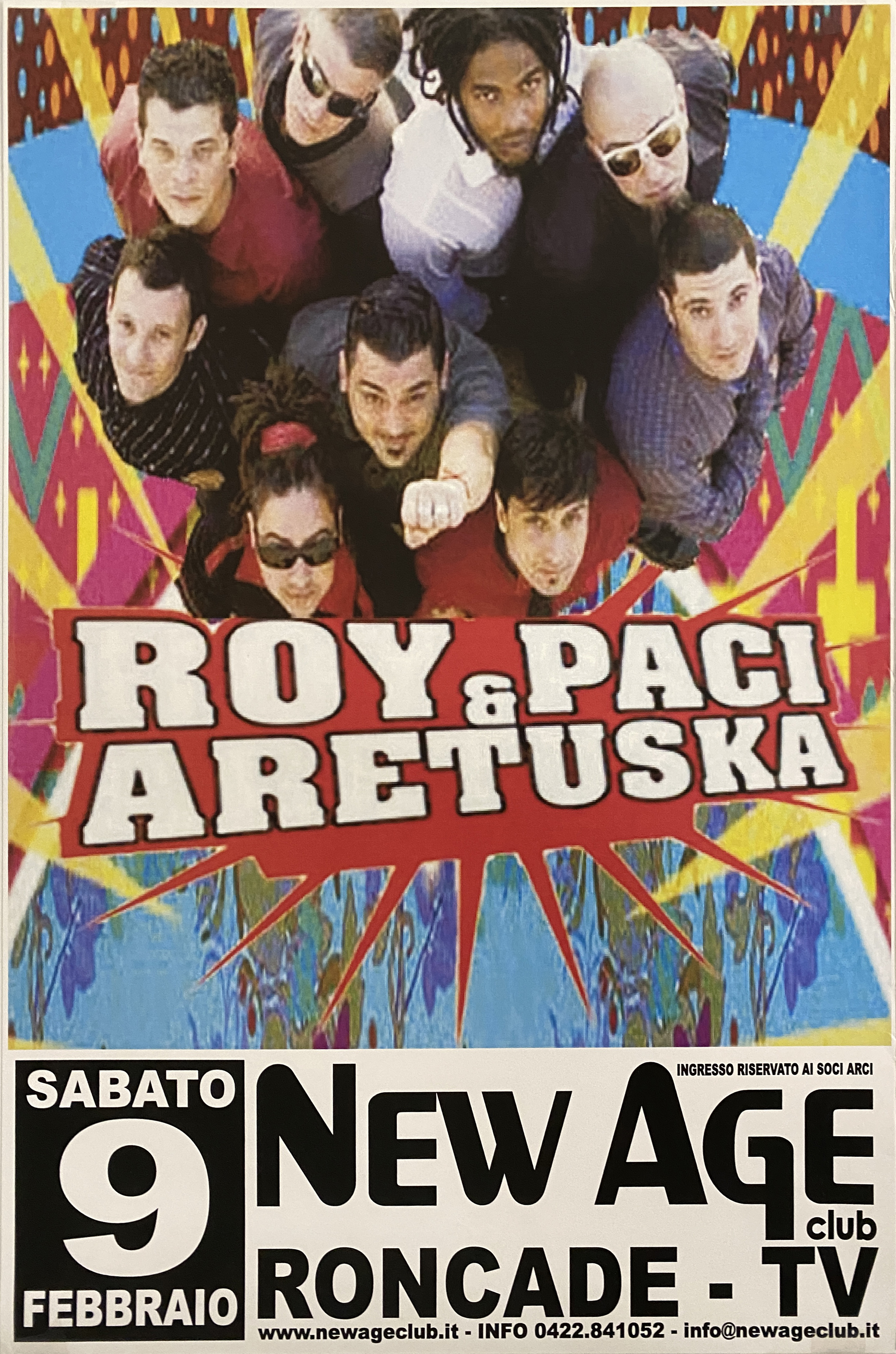 su motivo astratto ritratto fotografico del gruppo musicale Roy Paci & Aretuska (locandina) - ambito veneto (inizio XXI)