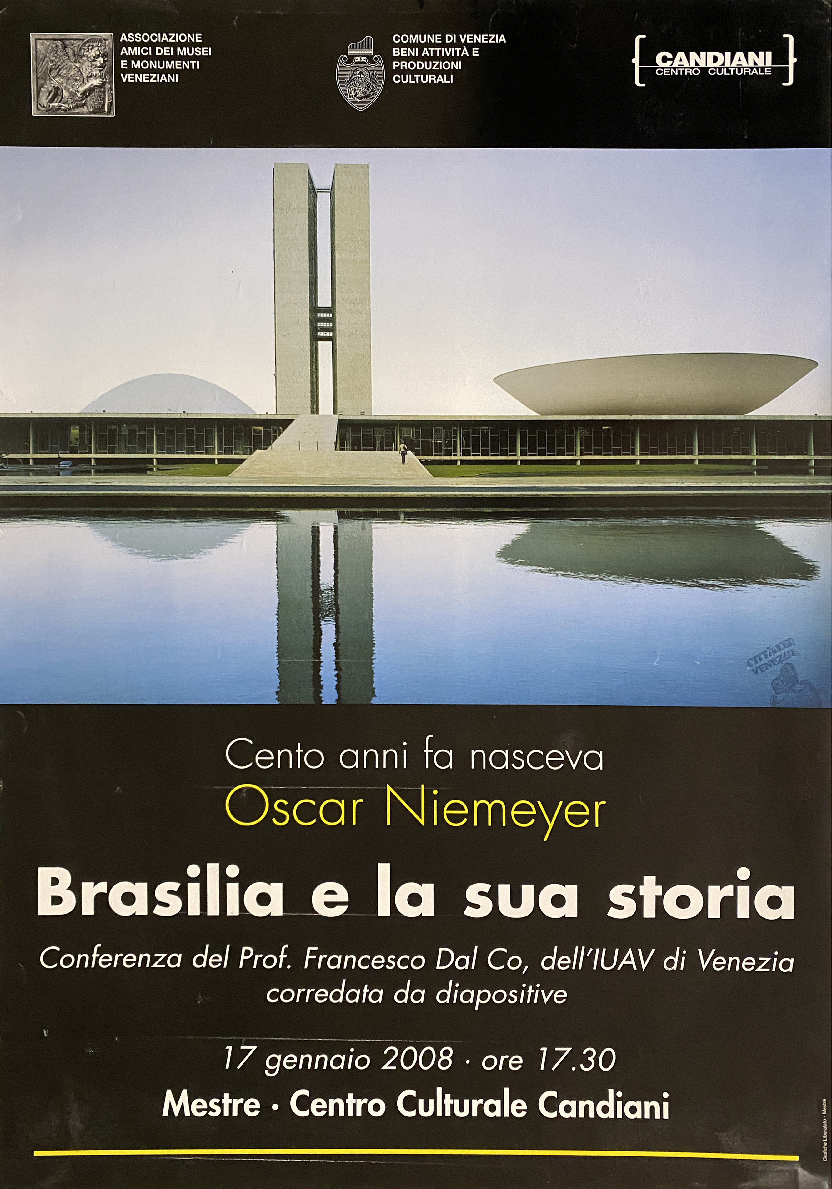 riproduzione di fotografia con veduta della sede del Congresso nazionale del Brasile in Brasilia (locandina) - ambito veneto (inizio XXI)