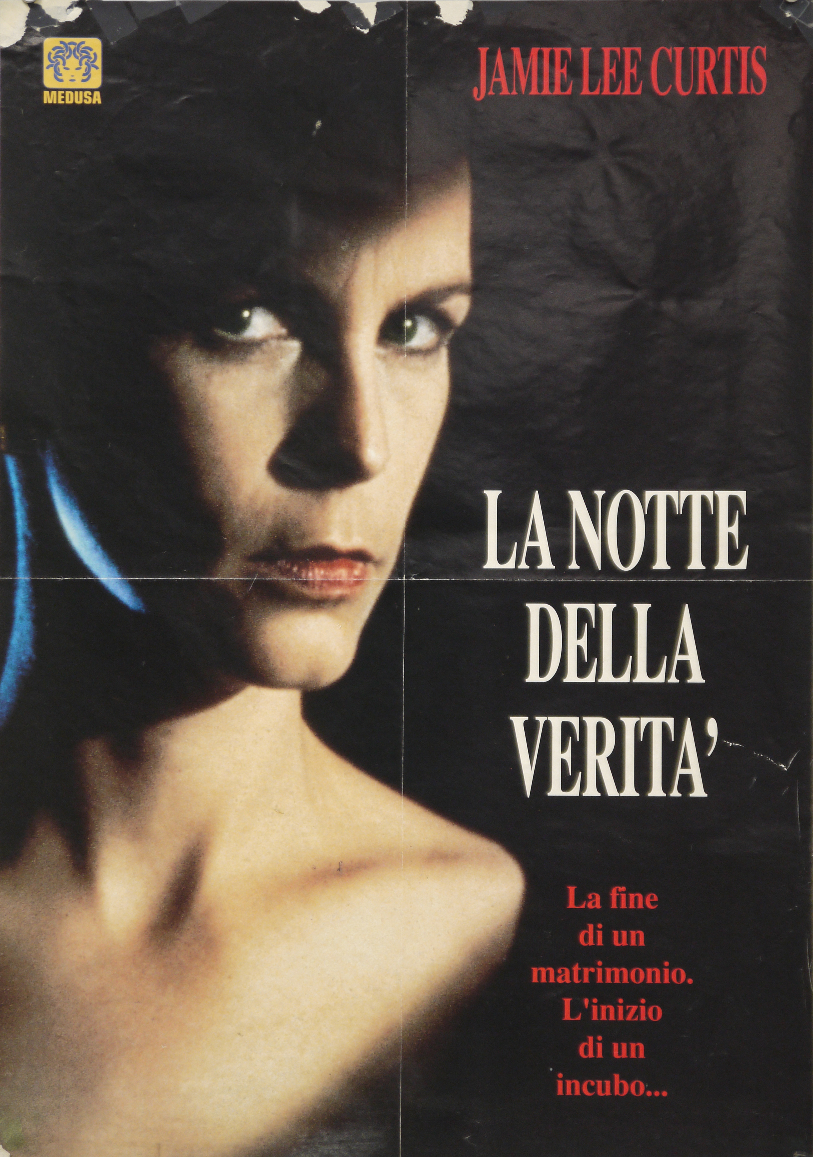 riproduzione di fotografia con ritratto dell'attrice Jamie Lee Curtis (manifesto) - ambito italiano (fine XX)