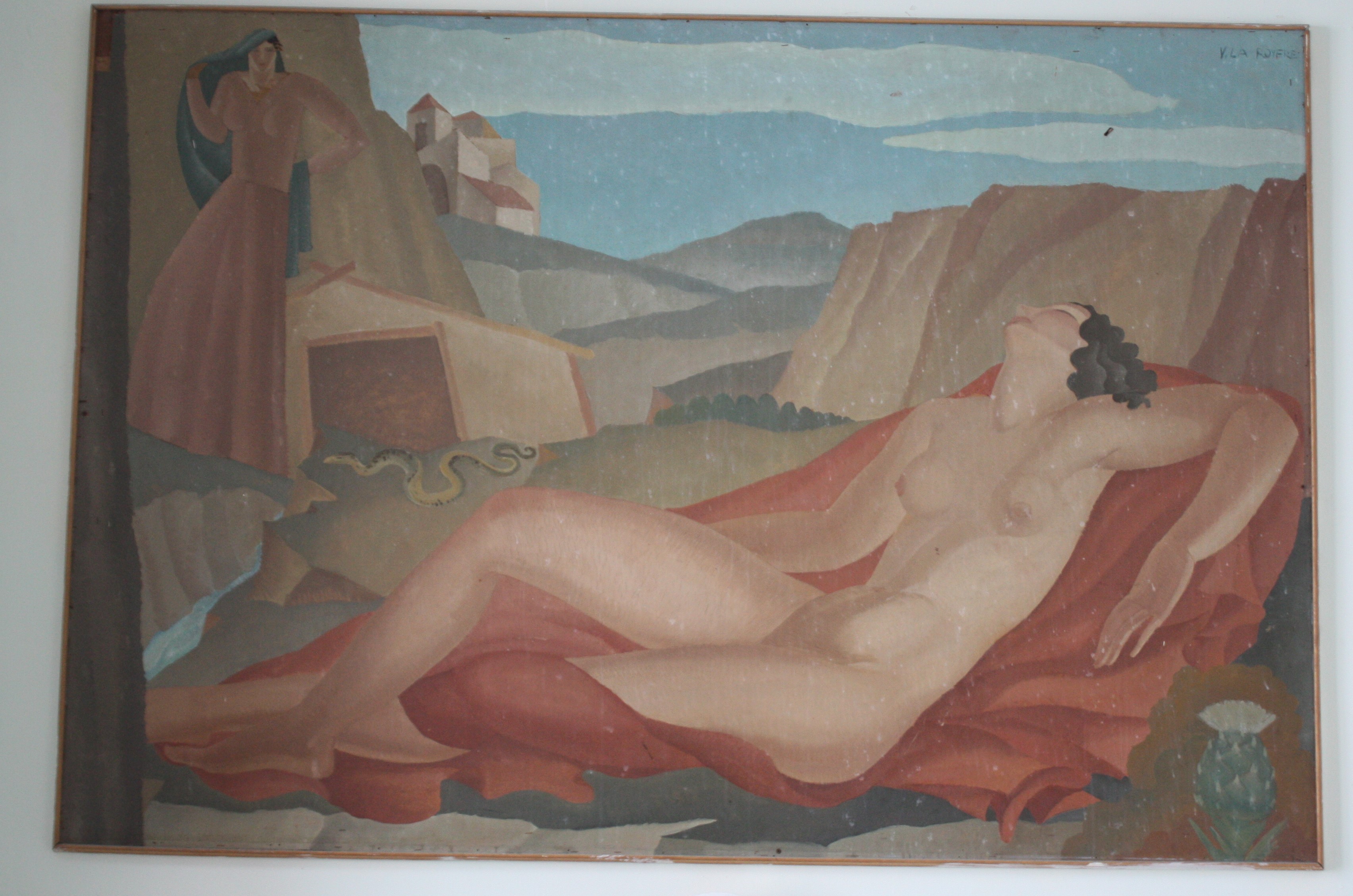 L'estate, figura femminile distesa (dipinto, serie) di La Rovere Virginio (attribuito) (XX)