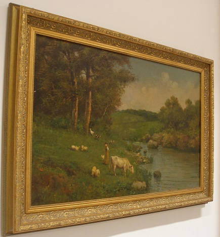 Il pascolo, Paesaggio con pastore e armenti (dipinto, opera isolata) di Palizzi Giuseppe (attribuito) (XIX)