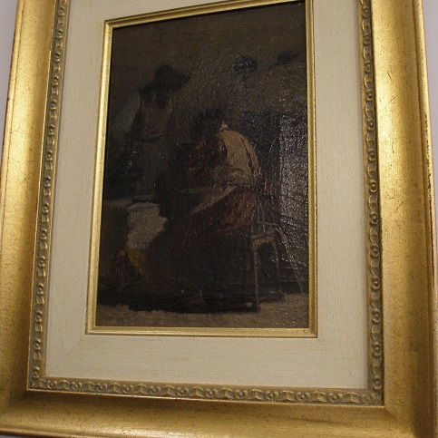Affilatore di spade, scena di attività umana (dipinto, opera isolata) di Patini Teofilo (attribuito) (seconda metà XIX)