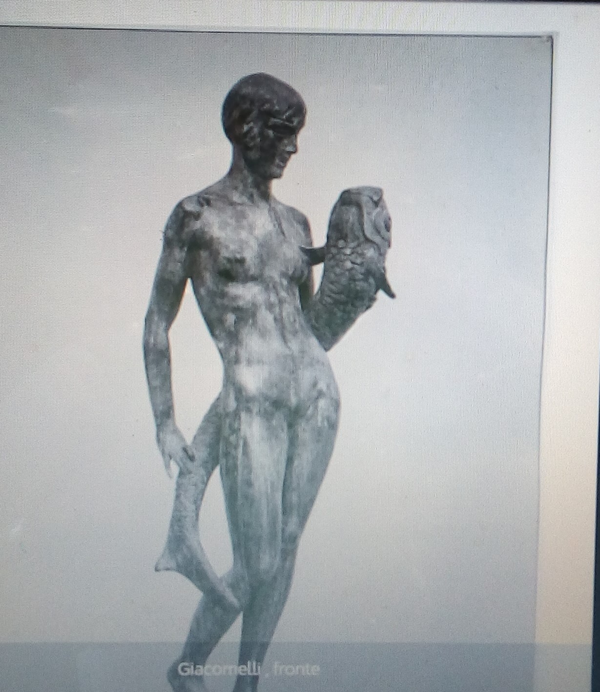 Statua per fontana anche nota come Fanciulla col pesce, figura femminile stante (scultura, opera isolata) di D'Antino Nicola (attribuito) (XX)