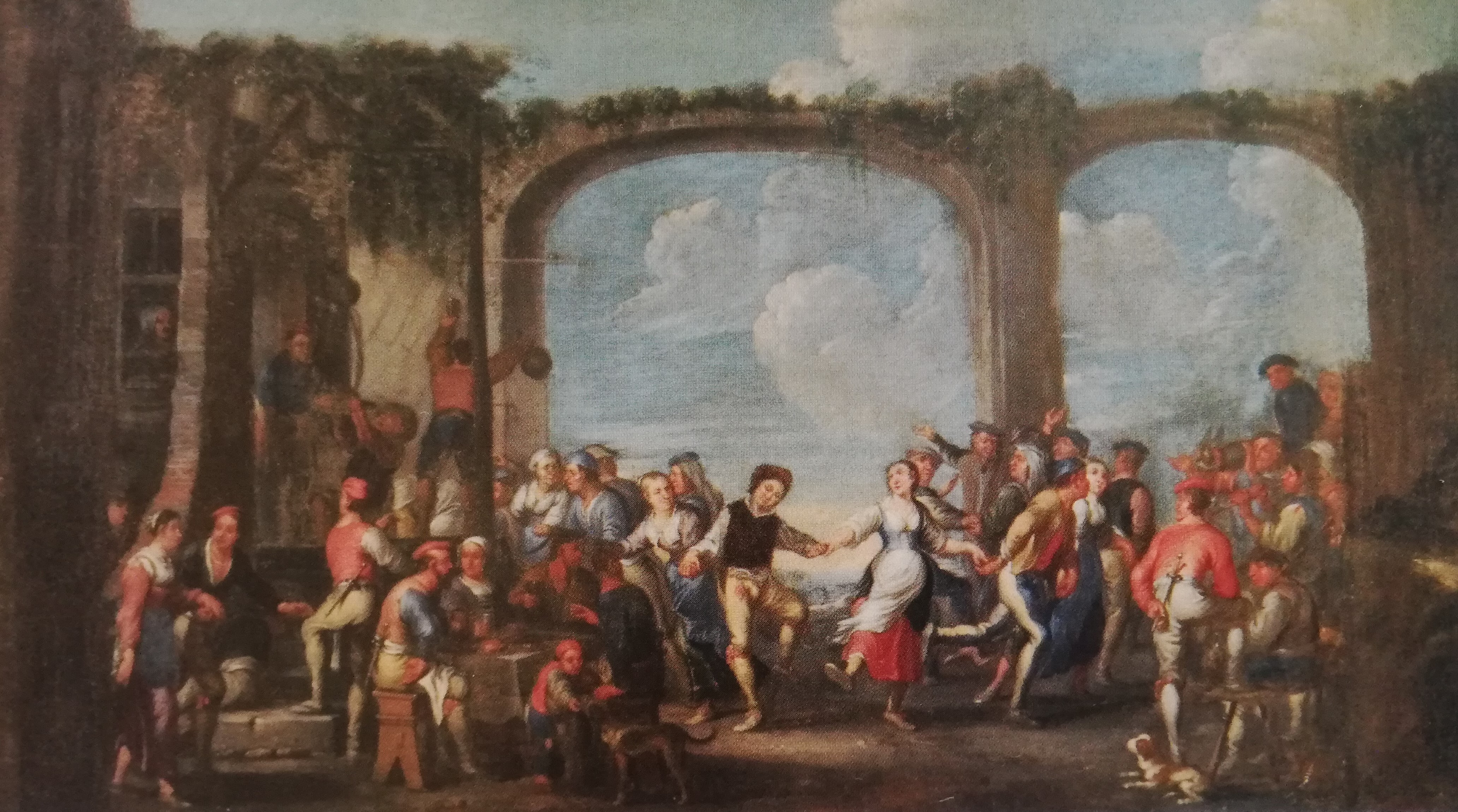 Danza paesana, danza di contadini (dipinto, opera isolata) di De Wael Cornelis (bottega) (secondo quarto XVII)