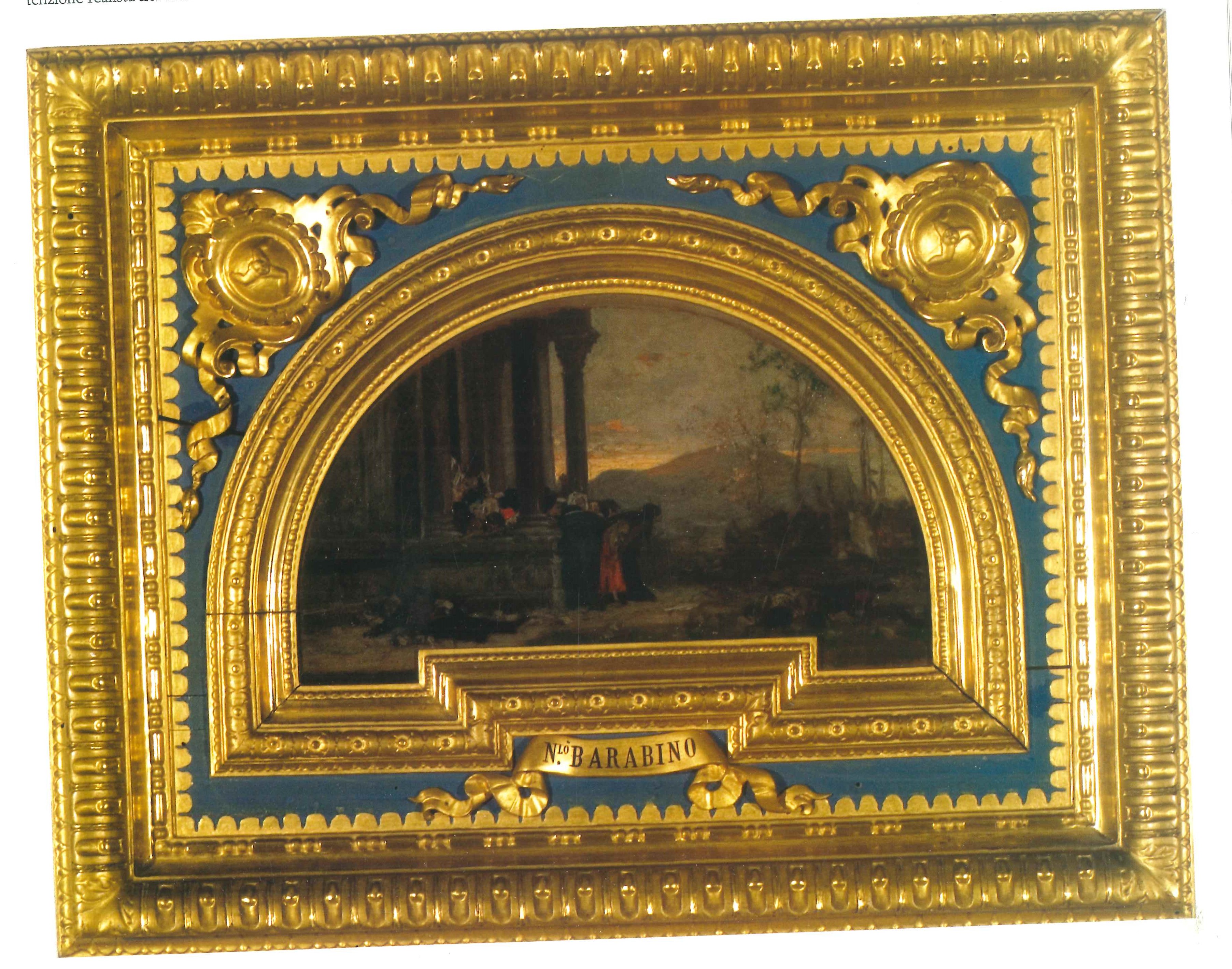 I Vespri siciliani, figure maschili, figure femminili, costruzione architettonica (dipinto, opera isolata) di Barabino Nicolò (seconda metà XVIII)