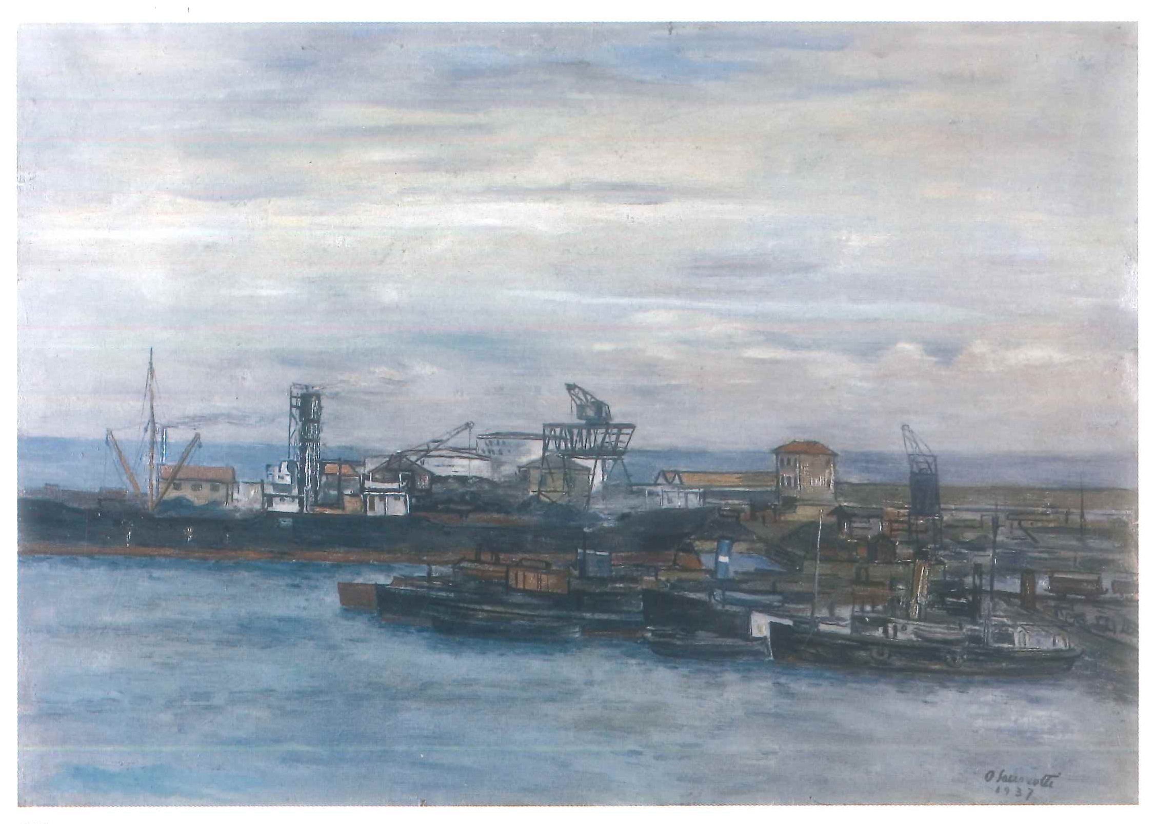 “Porto”, Porto (dipinto, opera isolata) di Saccorotti Oscar (prima metà XX)