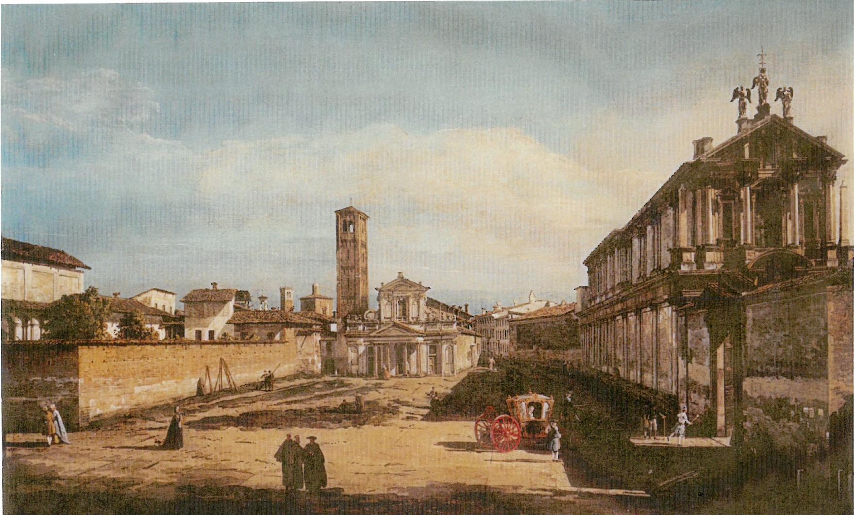 Veduta delle chiesa di S. Eufemia e di S. Paolo Converso a Milano (dipinto) di Bellotto Bernardo detto Canaletto (sec. XVIII)