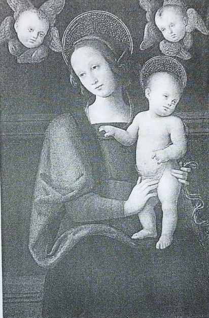 Madonna con Bambino e angeli (dipinto, opera isolata) di Vannucci Pietro detto Perugino (attribuito) (fine sec. XV)