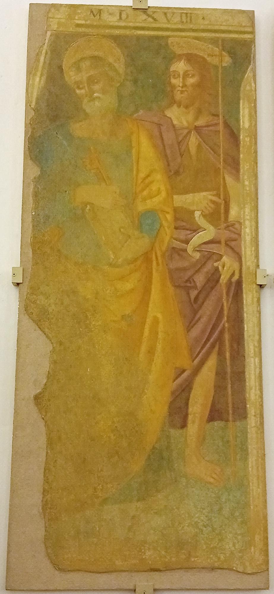 San Pietro e San Giovanni Battista (dipinto, elemento d'insieme) di Tiberio d'Assisi (attribuito) (prima metà sec. XVI)