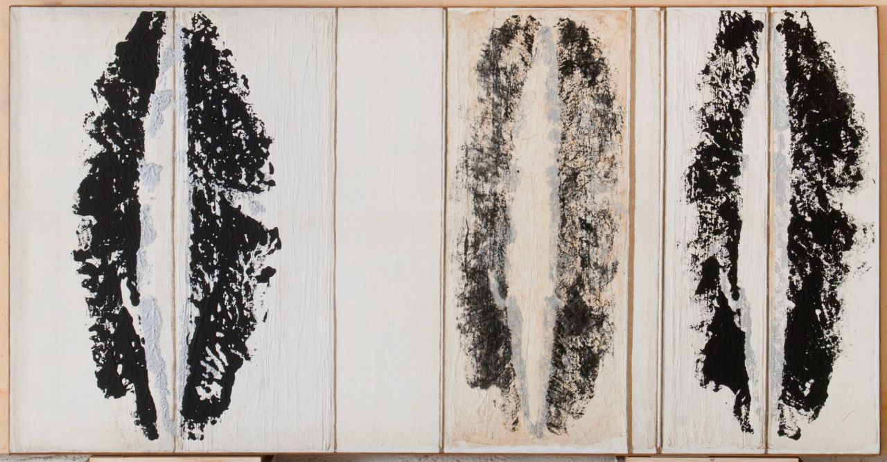 [Issoire argento], composizione astratta (opera bidimensionale) di Scialoja Toti (Sec. XX)