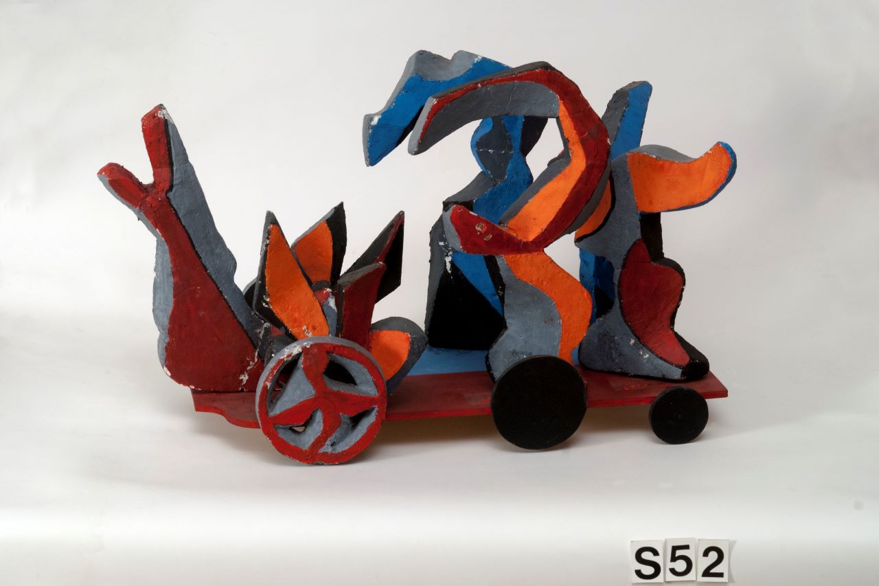 Macchina scenica per il ratto di Proserpina, Carro (scultura, opera isolata) di Scialoja Toti - ambito italiano (ultimo quarto XX)