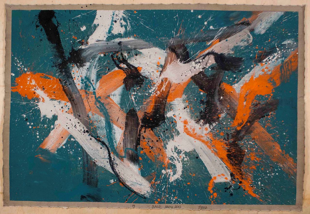 Senza titolo, composizione astratta (opera bidimensionale) di Scialoja Toti (Sec. XX)