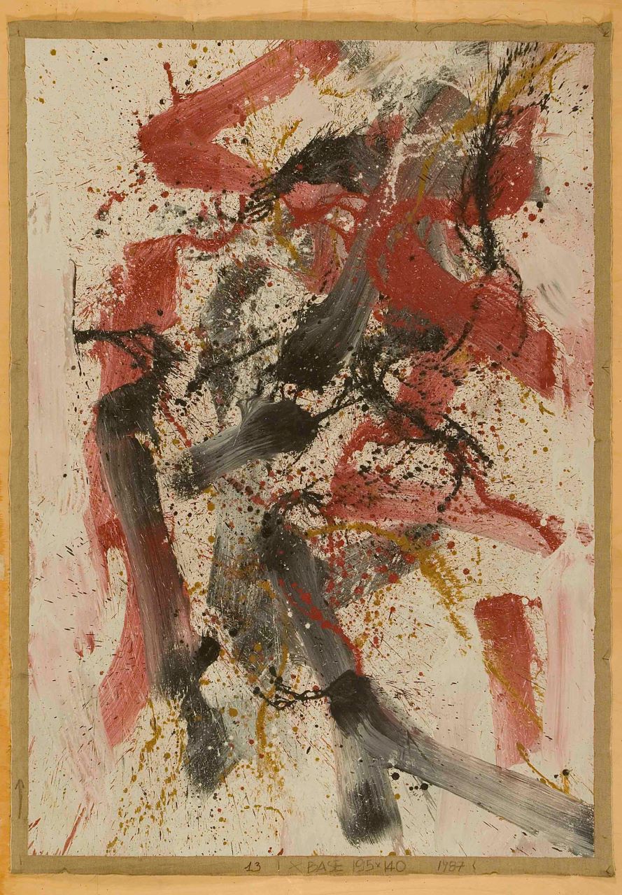 Senza titolo, composizione astratta (opera bidimensionale) di Scialoja Toti (Sec. XX)