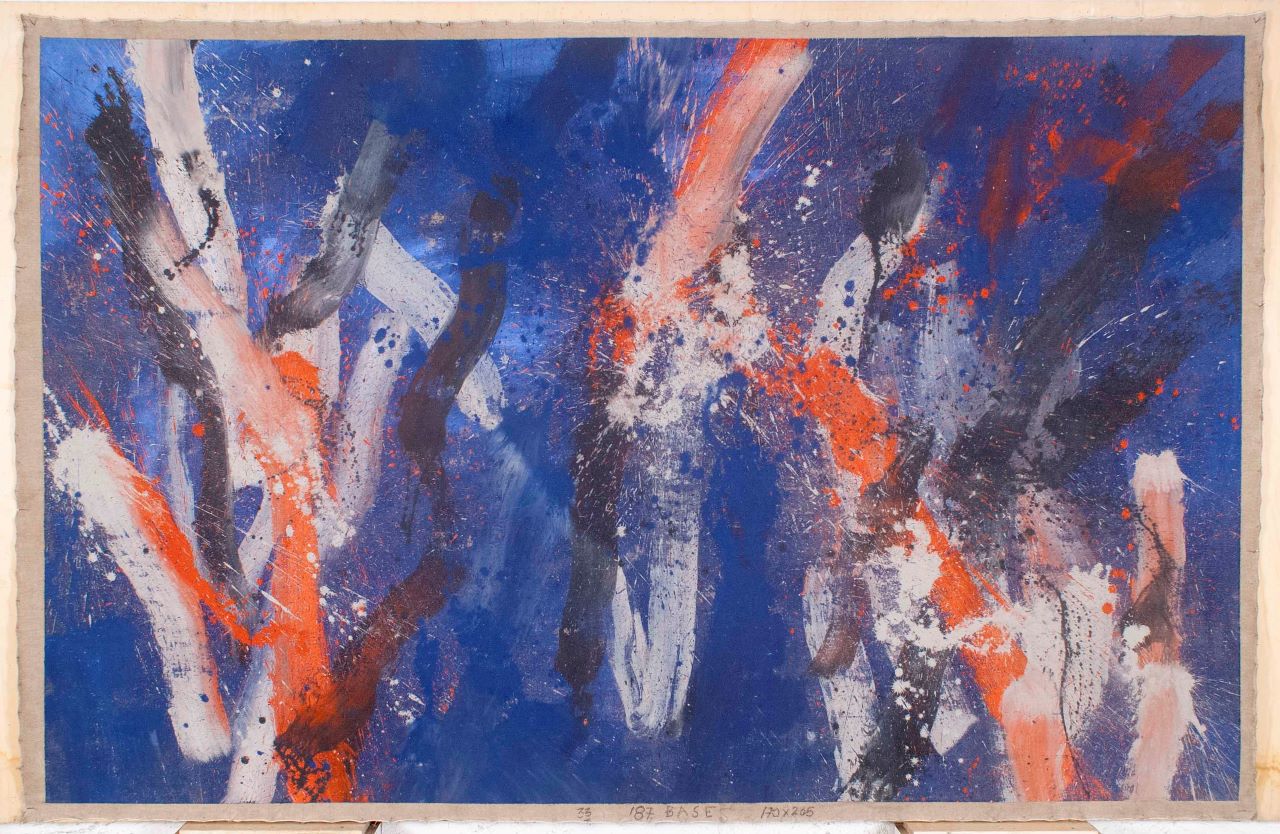 Senza titolo, composizione astratta (opera bidimensionale) di Scialoja Toti (Sec. XX)