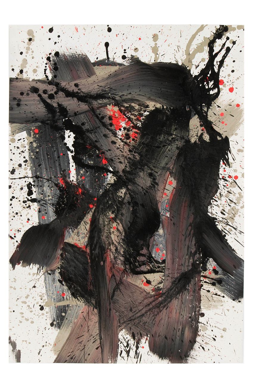 Senza titolo, composizione astratta (opera bidimensionale) di Scialoja Toti (Sec. XX)