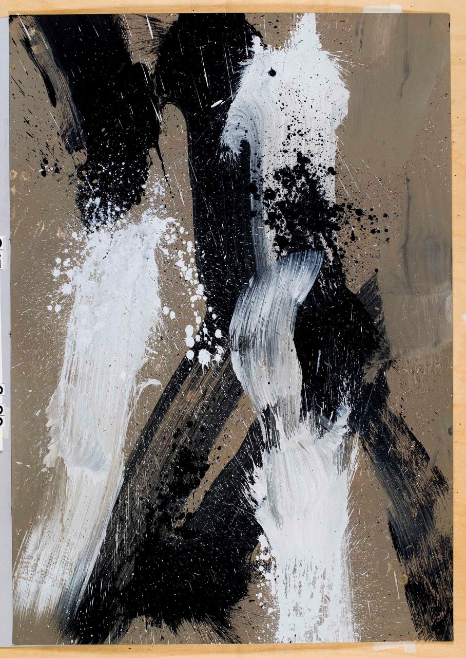 Senza titolo, composizione astratta (opera bidimensionale) di Scialoja Toti (Sec. XX)