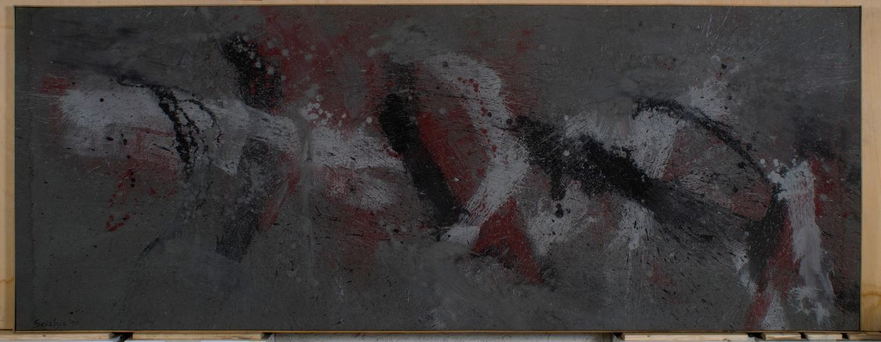 Falso scopo, composizione astratta (opera bidimensionale) di Scialoja Toti (Sec. XX)