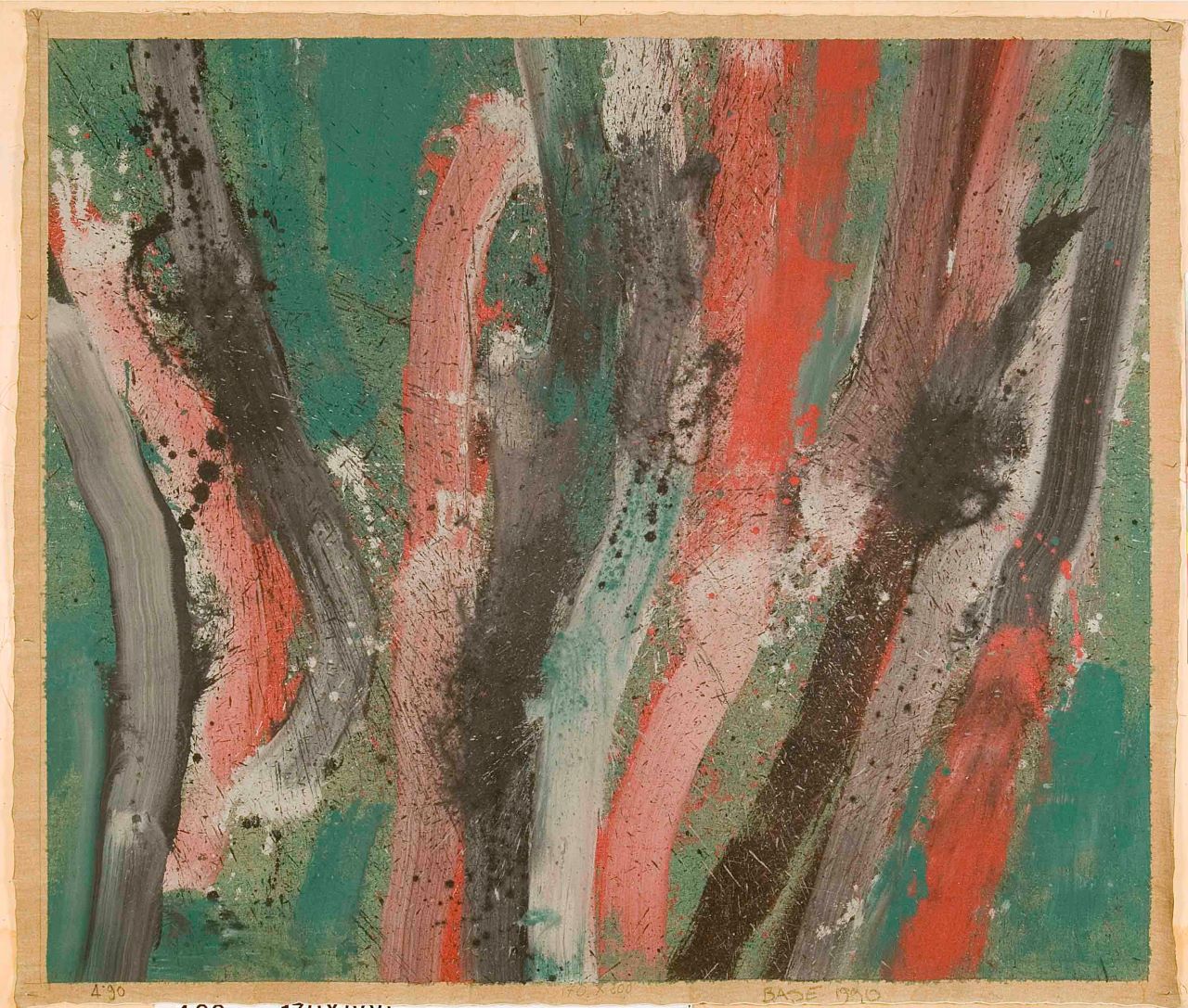 Senza titolo, composizione astratta (opera bidimensionale) di Scialoja Toti (Sec. XX)