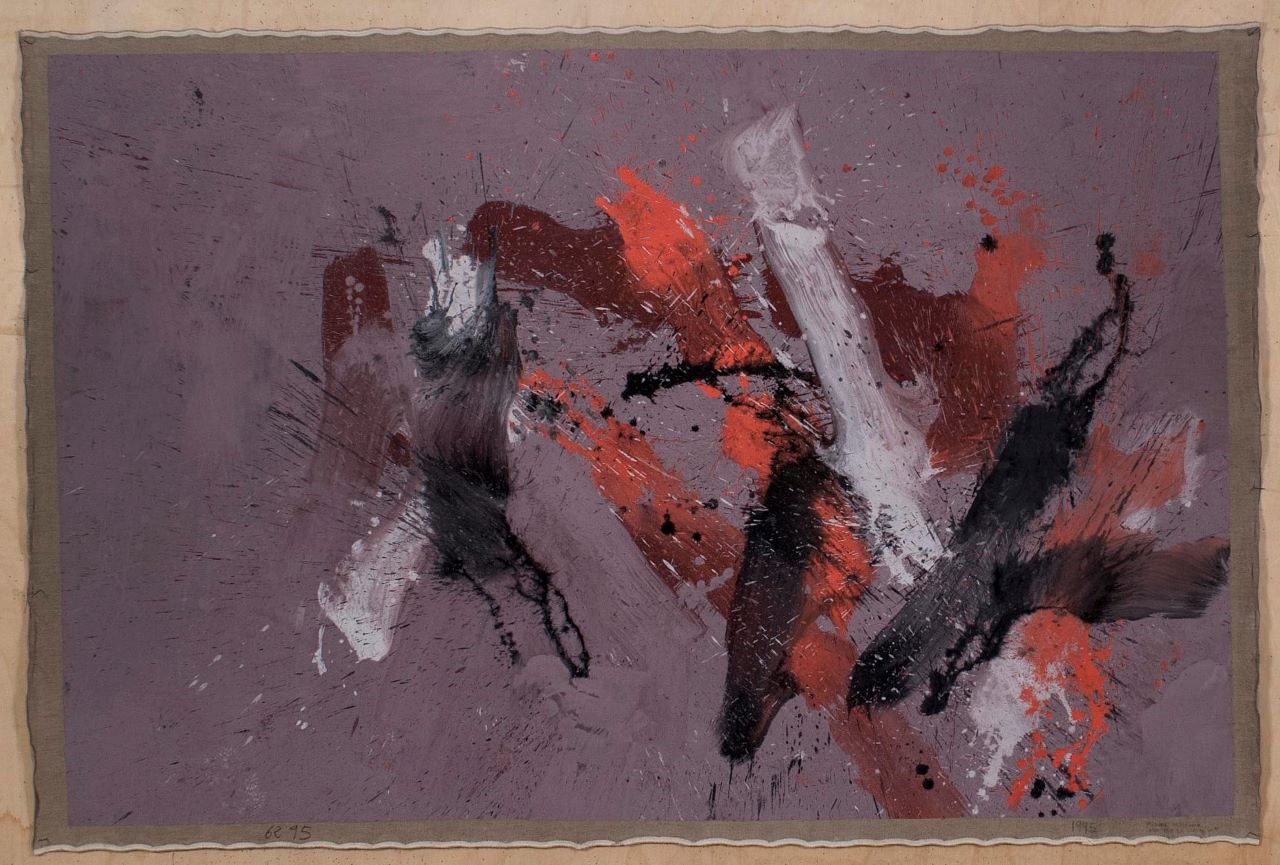 Senza titolo, composizione astratta (opera bidimensionale) di Scialoja Toti (Sec. XX)