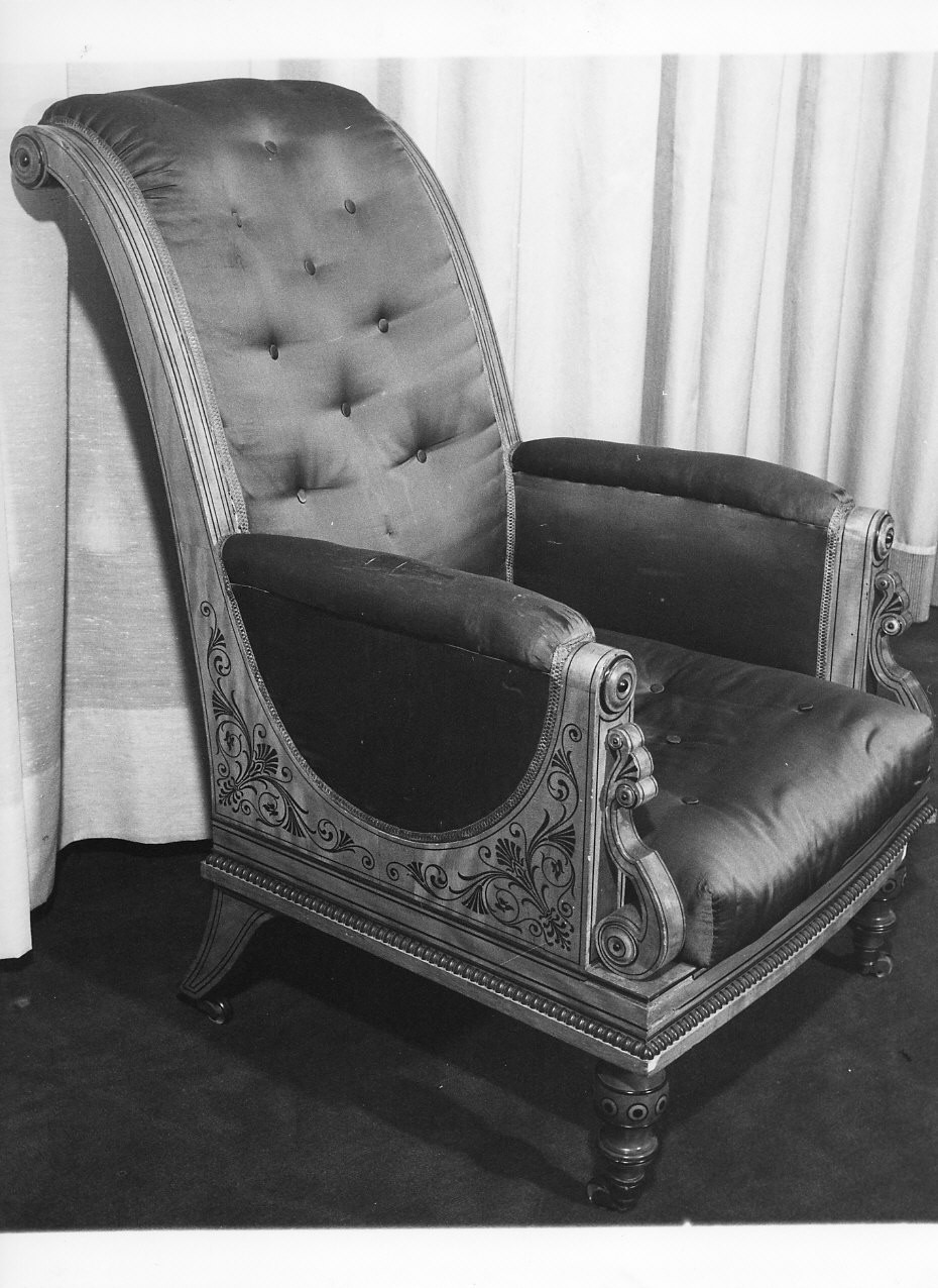 poltrona, coppia di Peters Henry Thomas (bottega) (anni quaranta XIX)