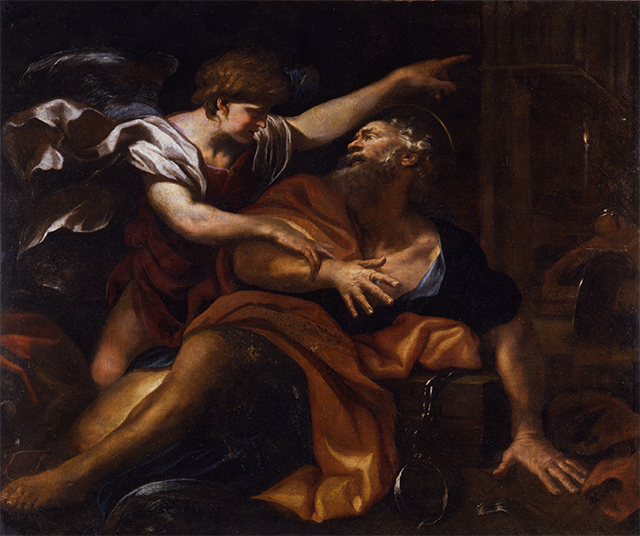 San Pietro liberato dal carcere (dipinto, opera isolata) di Piola Domenico (attribuito) - ambito genovese (anni settanta XVII)