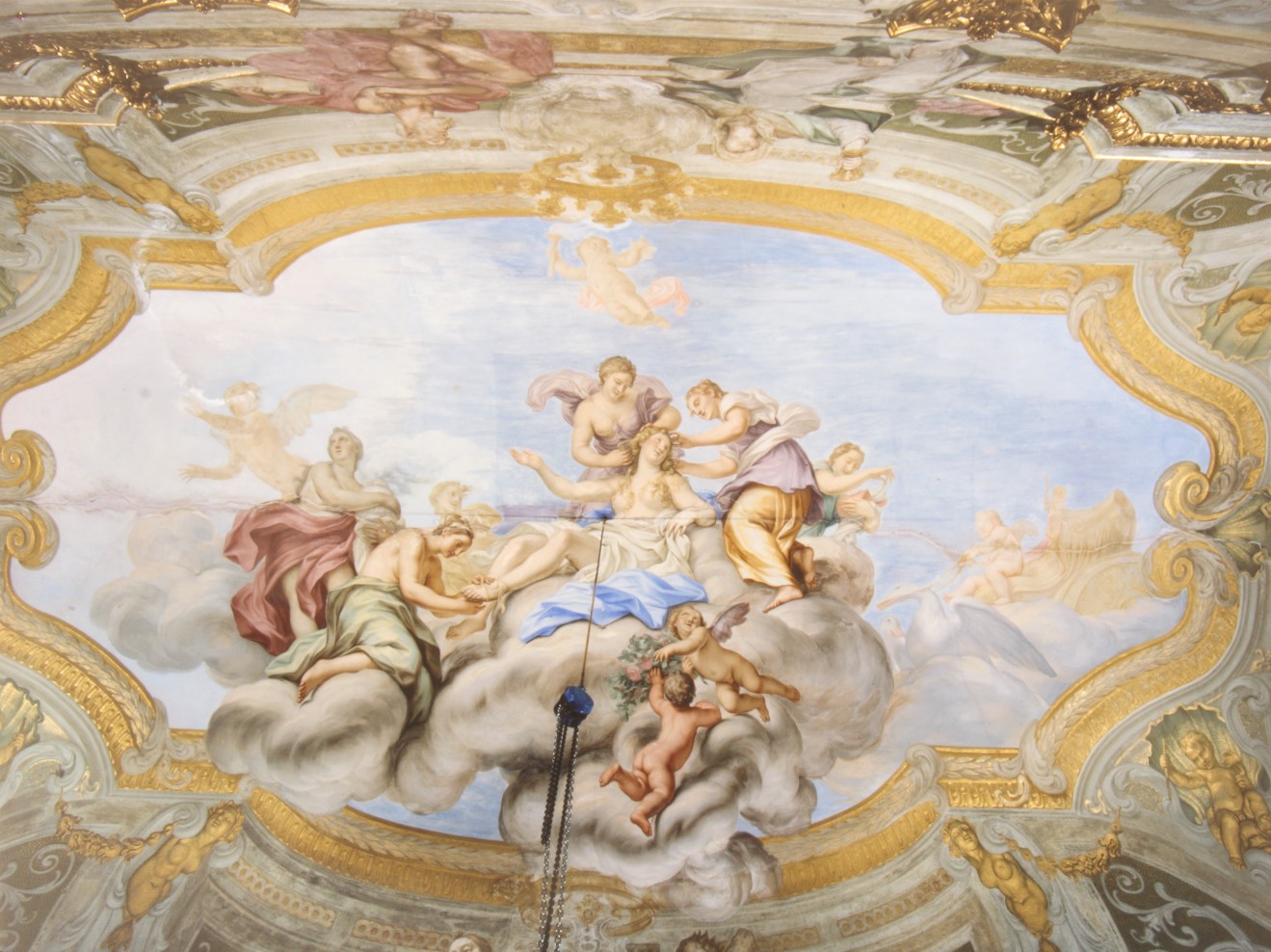 La toeletta di Venere (decorazione pittorica, opera isolata) di Parodi Domenico (attribuito) (prima metà XVIII)
