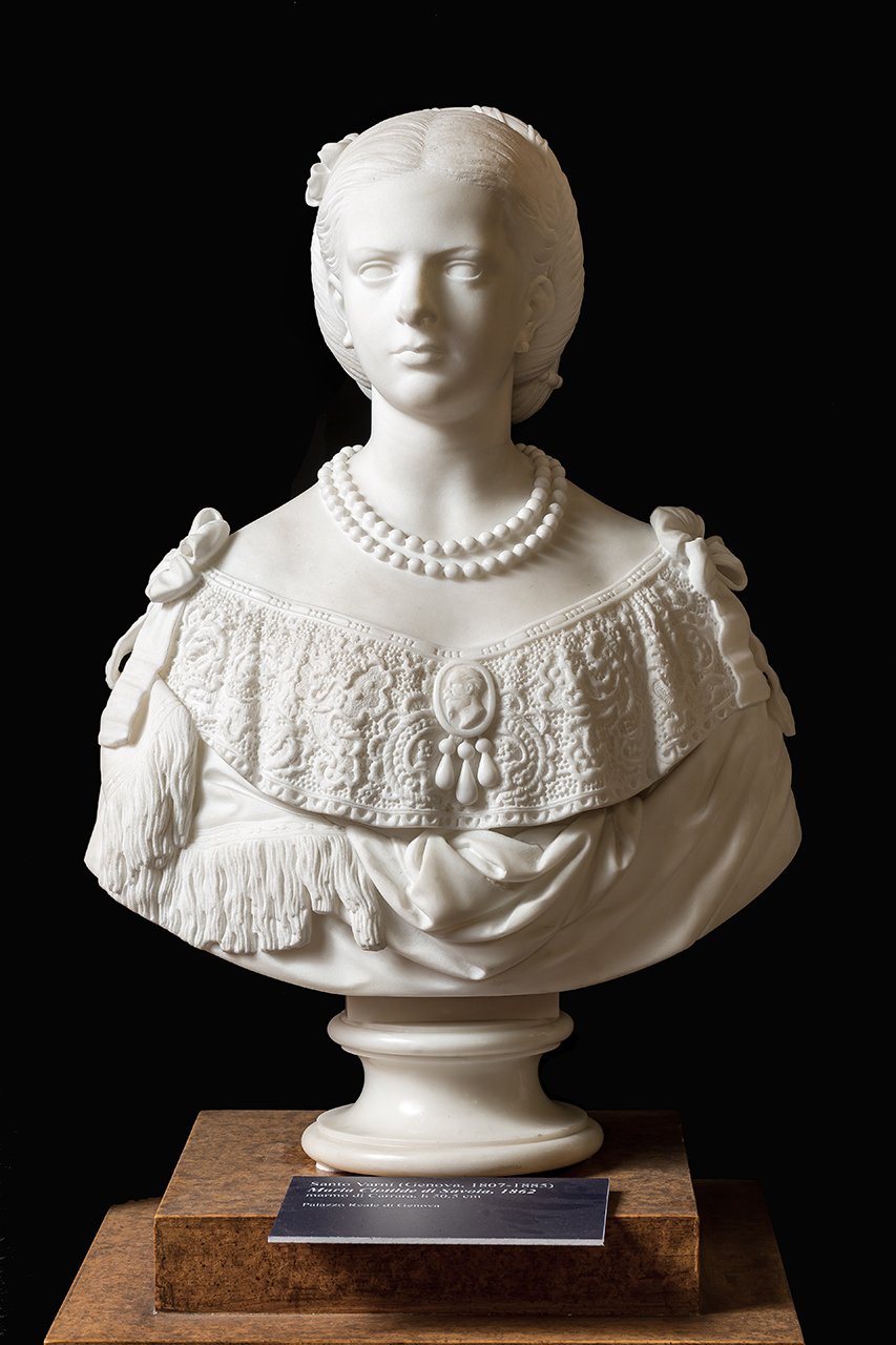 Maria Clotilde di Savoia (busto, opera isolata) di Varni Santo (bottega) (anni sessanta XIX)