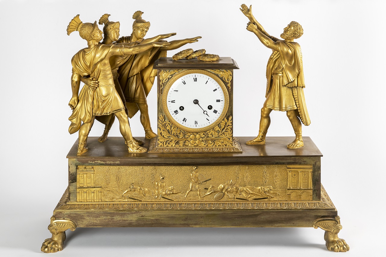 Giuramento degli Orazi (orologio - da tavolo, opera isolata) - bottega italiana (fine/ inizio XVIII-XIX)