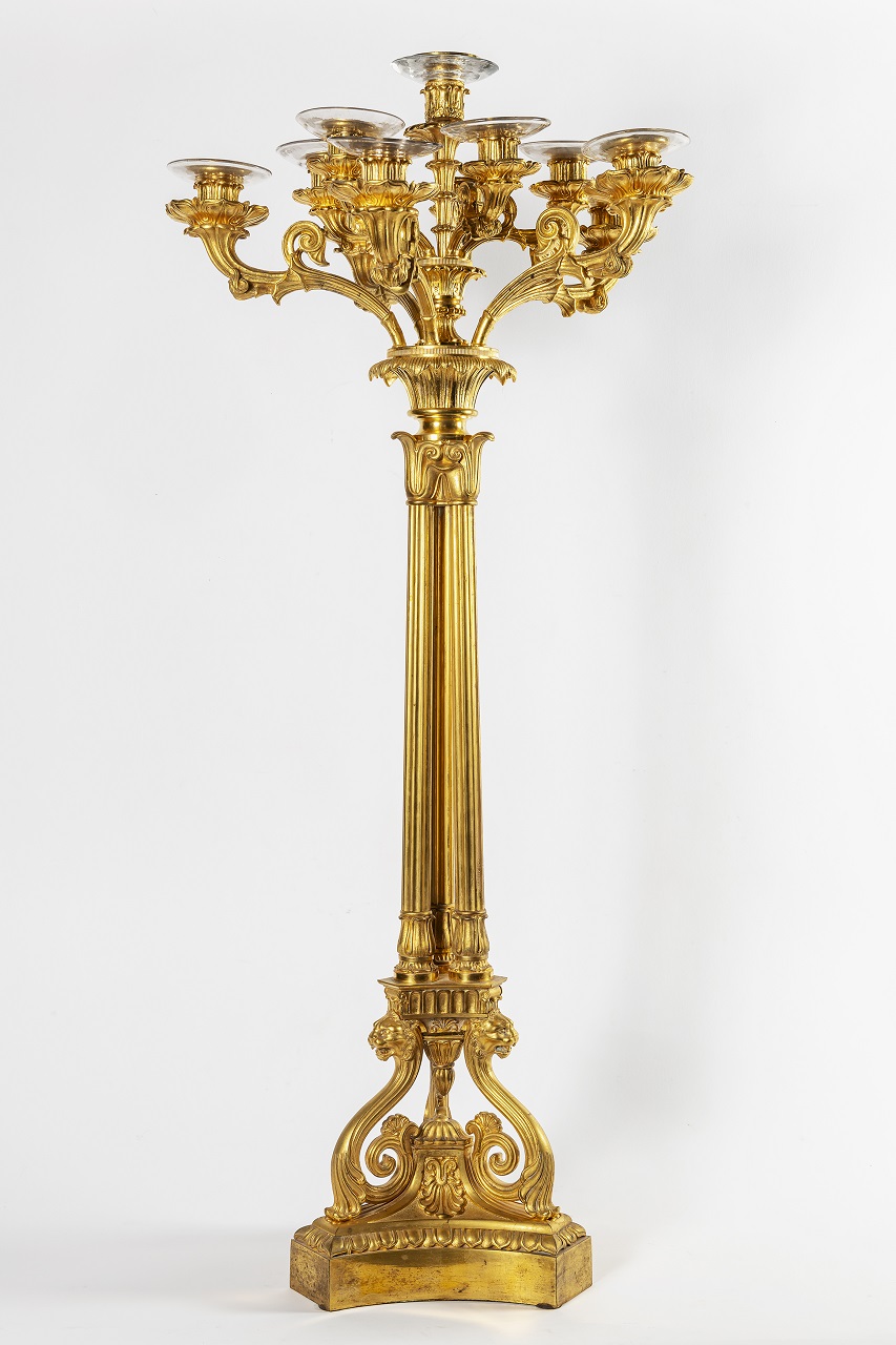 candelabro, coppia - manifattura francese (prima metà XIX)