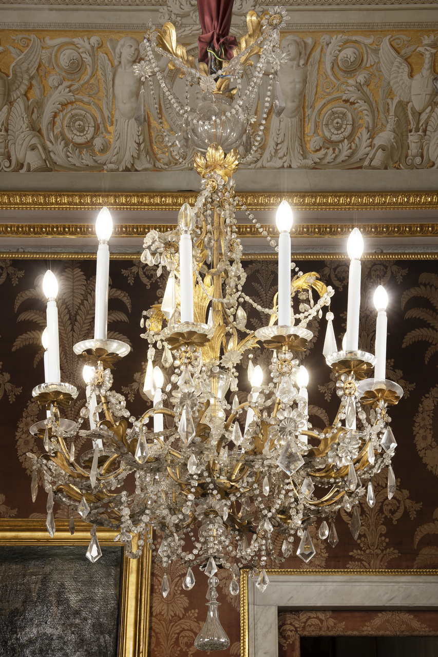 lampadario - a bracci, opera isolata - produzione italiana (metà XIX)