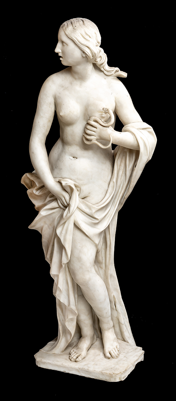 Cleopatra si fa pungere da aspidi (statua, opera isolata) di Baratta Giovanni (prima metà XVIII)