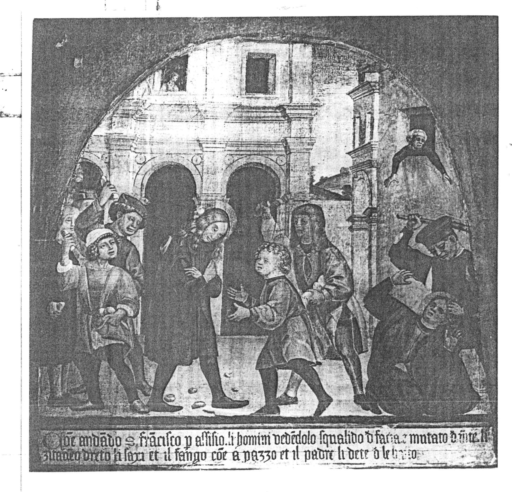 San Francesco va dal Sultano per desiderio di Martino (dipinto, opera isolata) di Jacopino de' Scipioni da Averara (attribuito) (fine/ inizio secc. XV/ XVI)