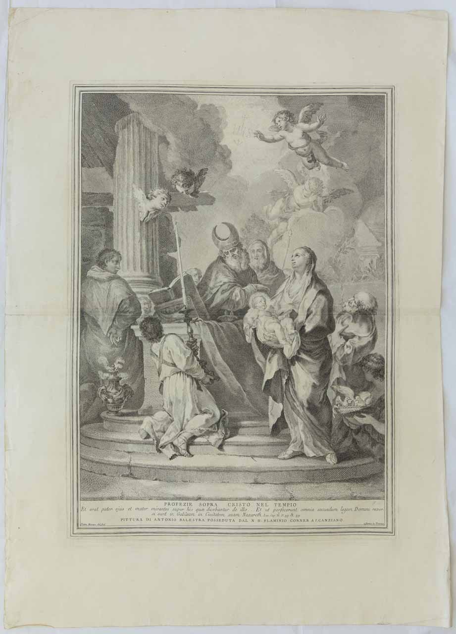 Presentazione di Gesù al Tempio (stampa) di Monaco Pietro, Balestra Antonio - ambito bellunese (sec. XVIII)