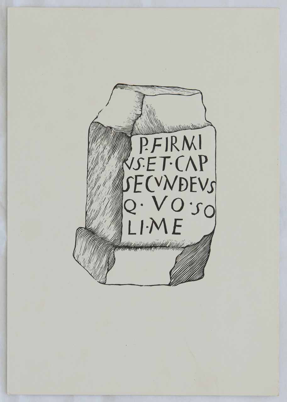 Cippo con iscrizione (stampa) di Monaco Francesco - ambito bellunese (sec. XVIII)