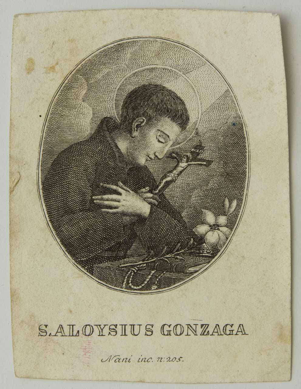 San Luigi Gonzaga (stampa smarginata) di Nani Antonio - ambito bellunese (sec. XIX)