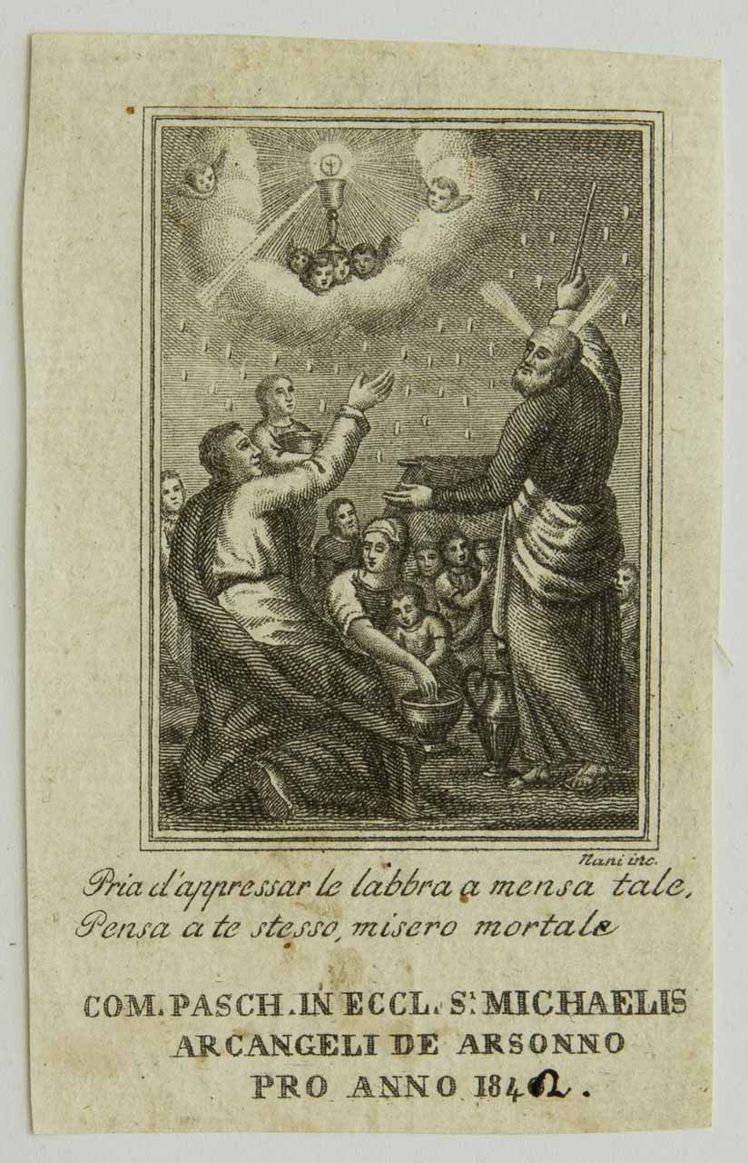 Caduta della Manna (stampa smarginata) di Nani Antonio - ambito bellunese (sec. XIX)