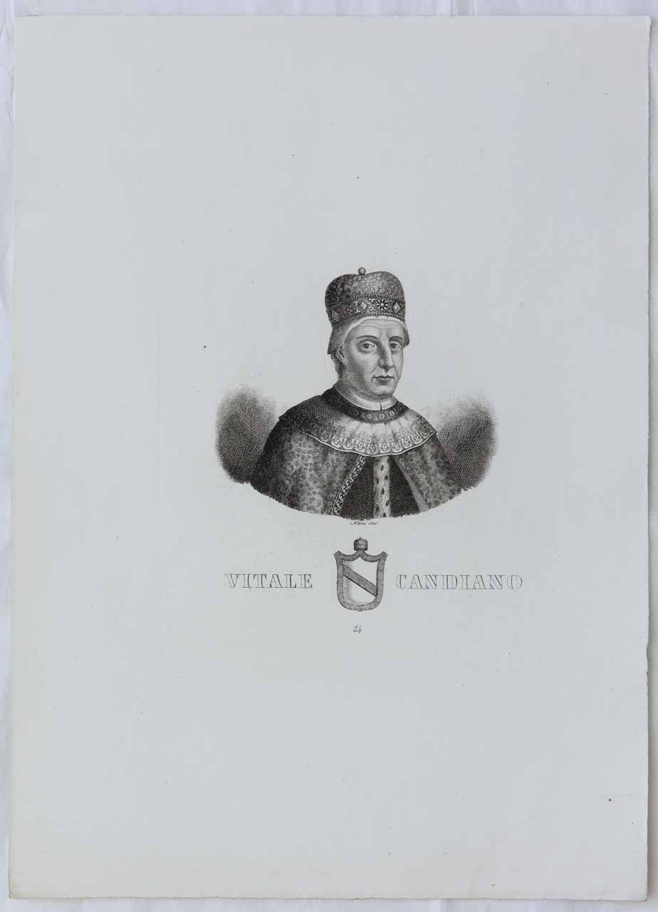 Ritratto del Doge Vitale Candiano (stampa) di Nani Antonio - ambito bellunese (sec. XIX)