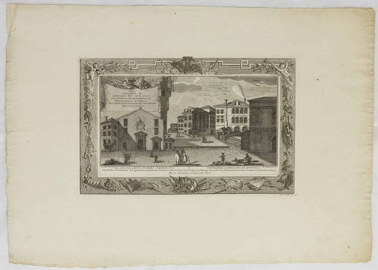 Chiesa dei Santi Apostoli a Venezia (stampa) di Giampiccoli Marco Sebastiano, Checchia Giovanni - ambito veneziano (sec. XIX)