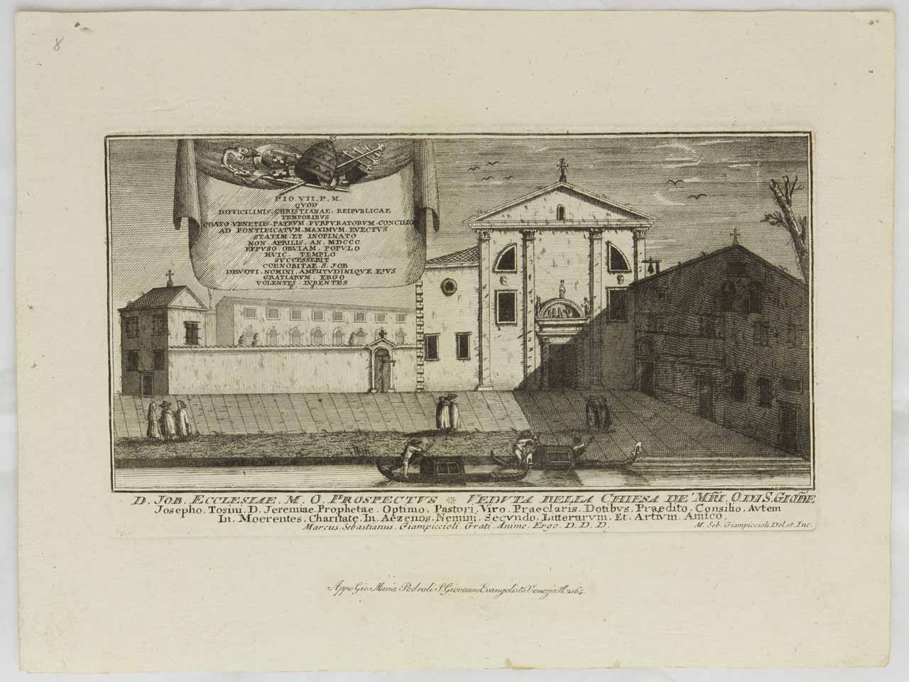 Chiesa di San Giobbe a Venezia (stampa) di Giampiccoli Marco Sebastiano - ambito veneziano (sec. XIX)