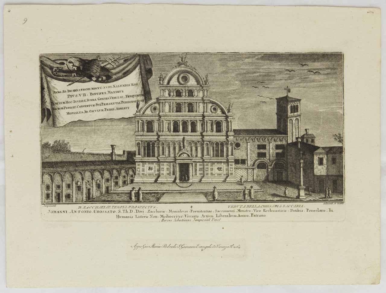 Chiesa di San Zaccaria a Venezia (stampa) di Giampiccoli Marco Sebastiano - ambito veneziano (sec. XIX)