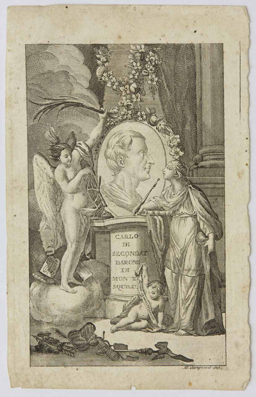 Ritratto di Charles-Louis de Secondat detto Montesquieu (stampa) di Giampiccoli Marco Sebastiano - ambito veneziano (sec. XVIII)