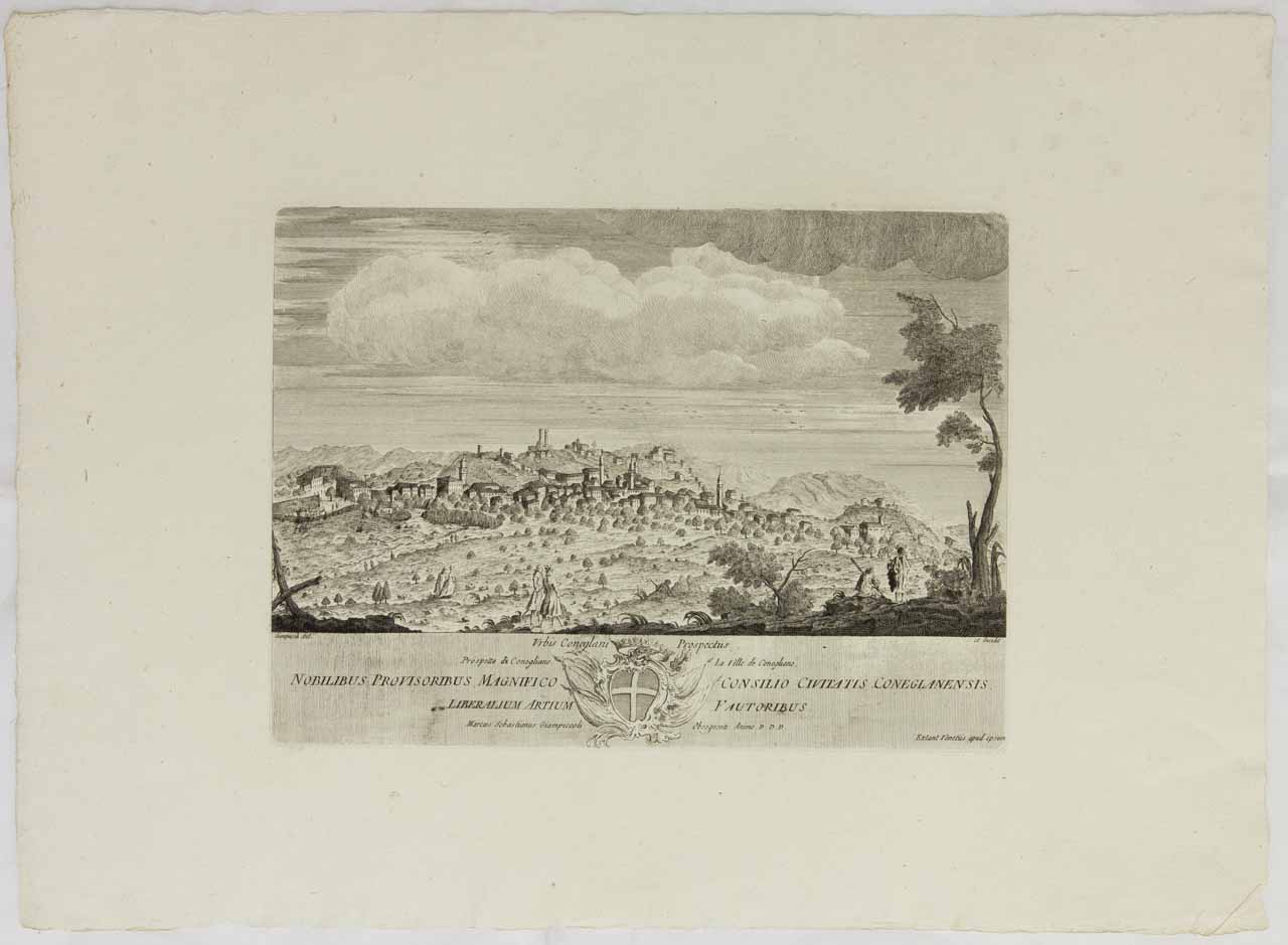 Veduta di Conegliano (stampa) di Giampiccoli Marco Sebastiano - ambito veneziano (sec. XVIII)