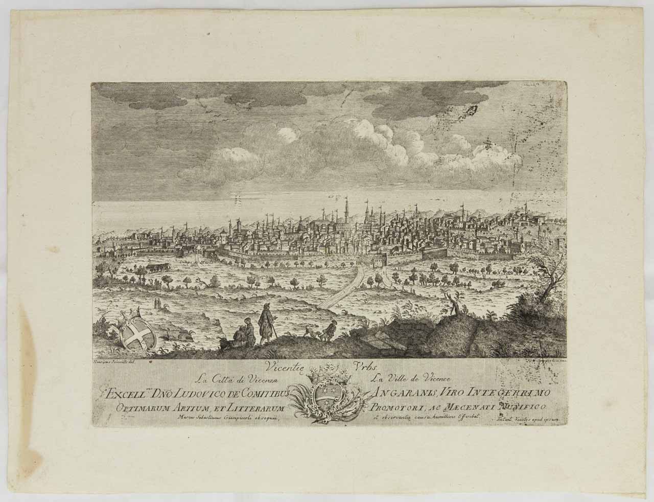 Veduta di Vicenza (stampa) di Giampiccoli Marco Sebastiano, De Joinville Henri - ambito veneziano (sec. XVIII)