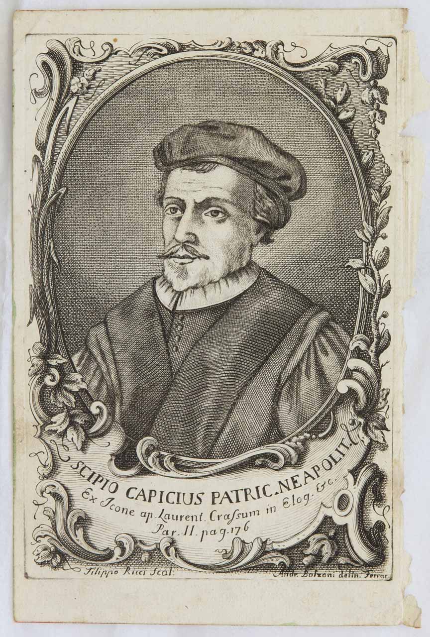 Ritratto di Scipione Capece (stampa) di Rizzi Filippo, Bolzoni Andrea - ambito veneto (sec. XVIII)