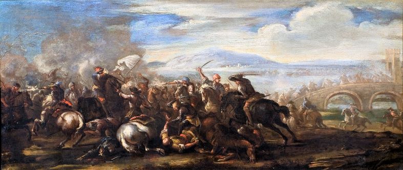 La carica per la battaglia (dipinto, opera isolata) di Monti Francesco detto Brescianino (scuola) - ambito lombardo (fine XVII)