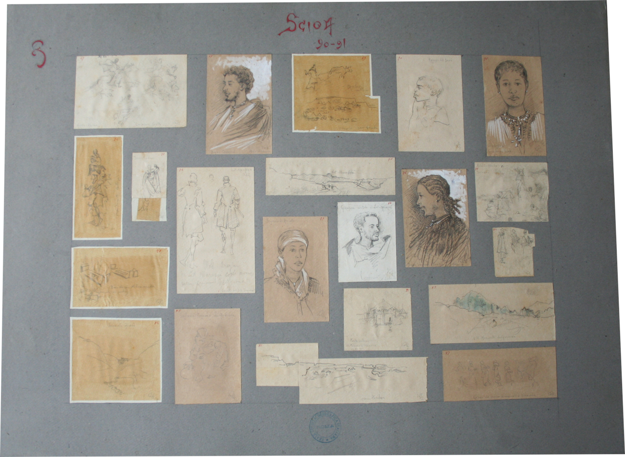 Scioa 1890-1891 (disegno, serie) di Augusto Valli (XIX secolo)