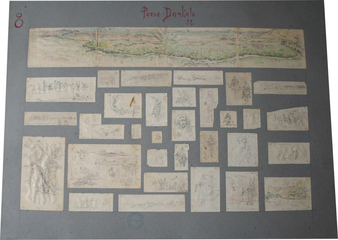 Paese Dankalo 1890 (disegno, serie) di Augusto Valli (XIX secolo)